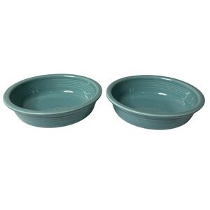 Fiesta Bowls Turquoise Set Of 2 Cereal Dessert Bowl HLCo 7 3/8" Post 1986